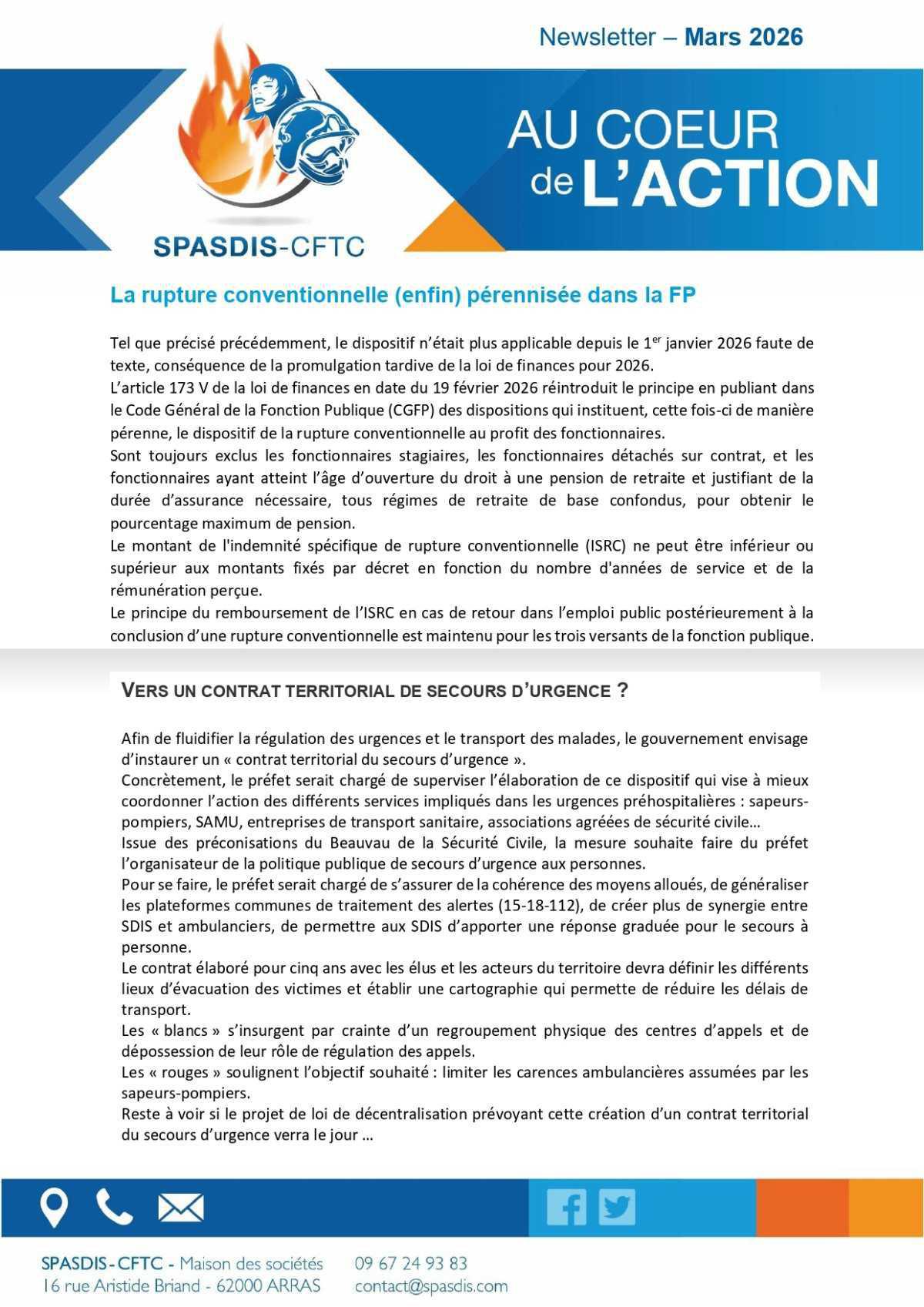 Newsletter - Mars 2026