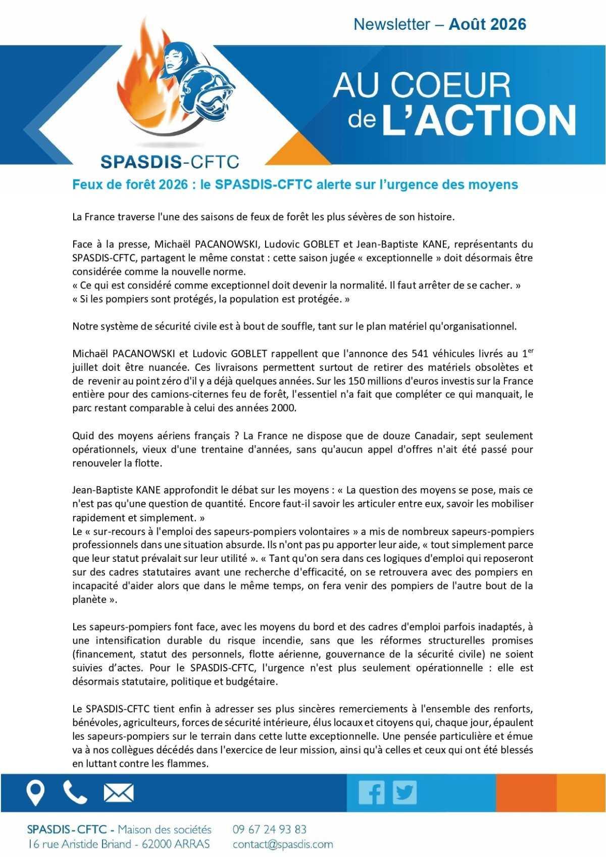 Newsletter - août 2026