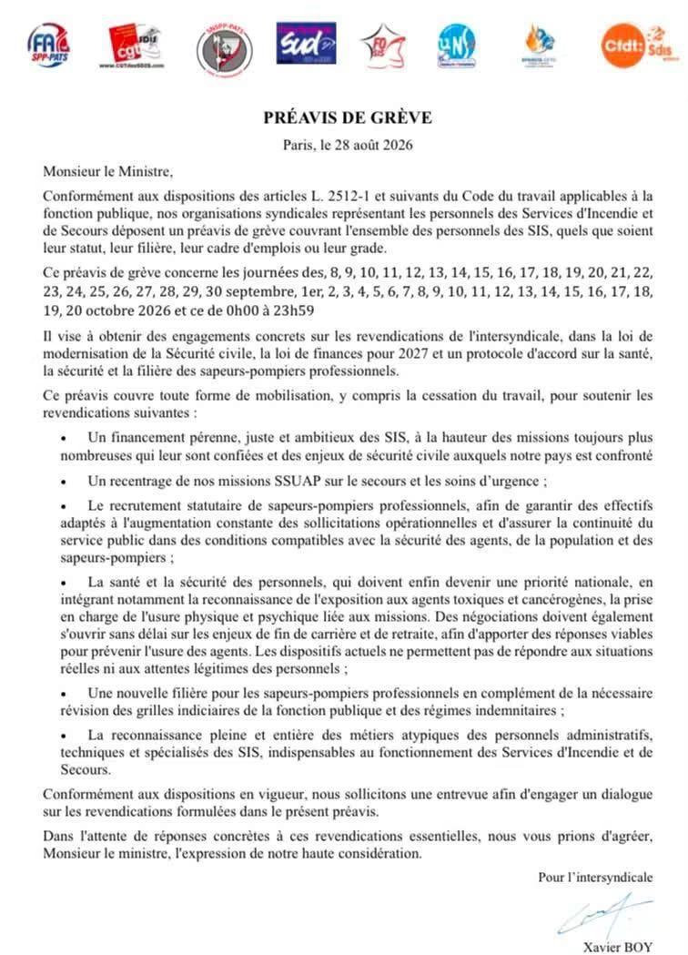 Préavis de grève nationale 