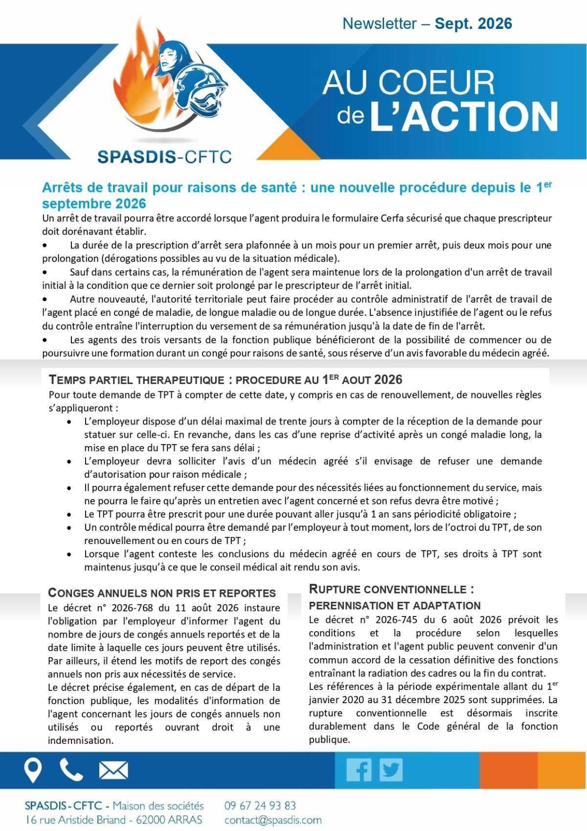 Newsletter - septembre 2026