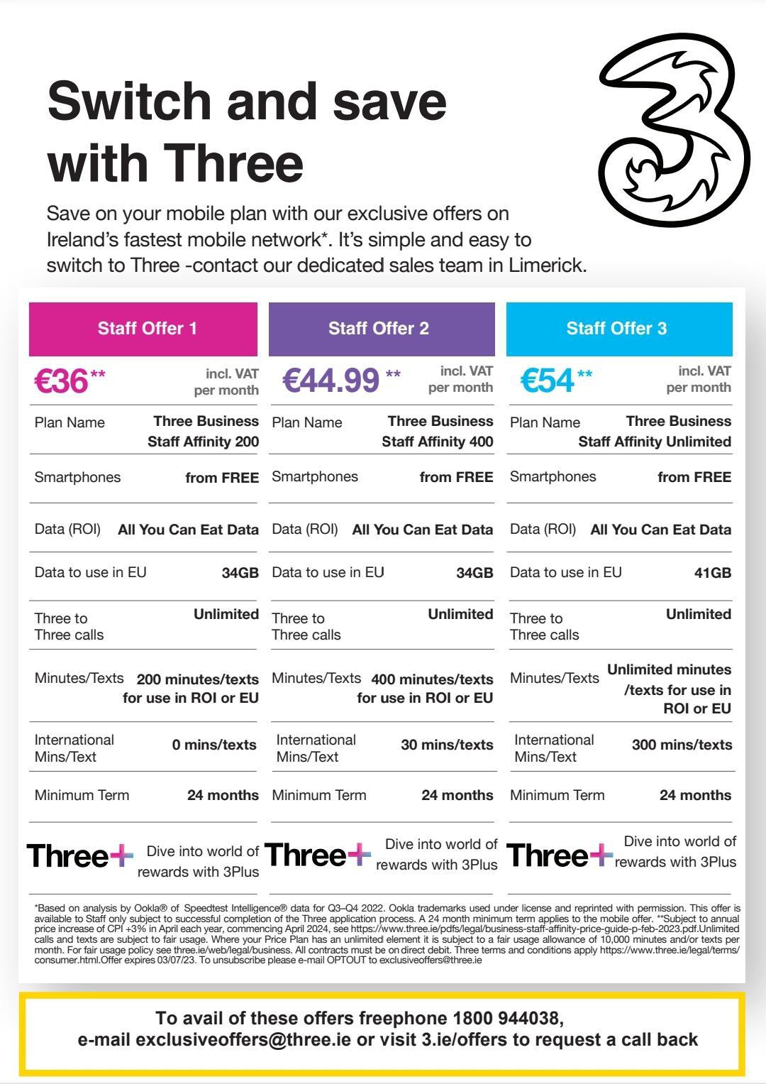 Mobile Phone & Home Broadband Offers with 3