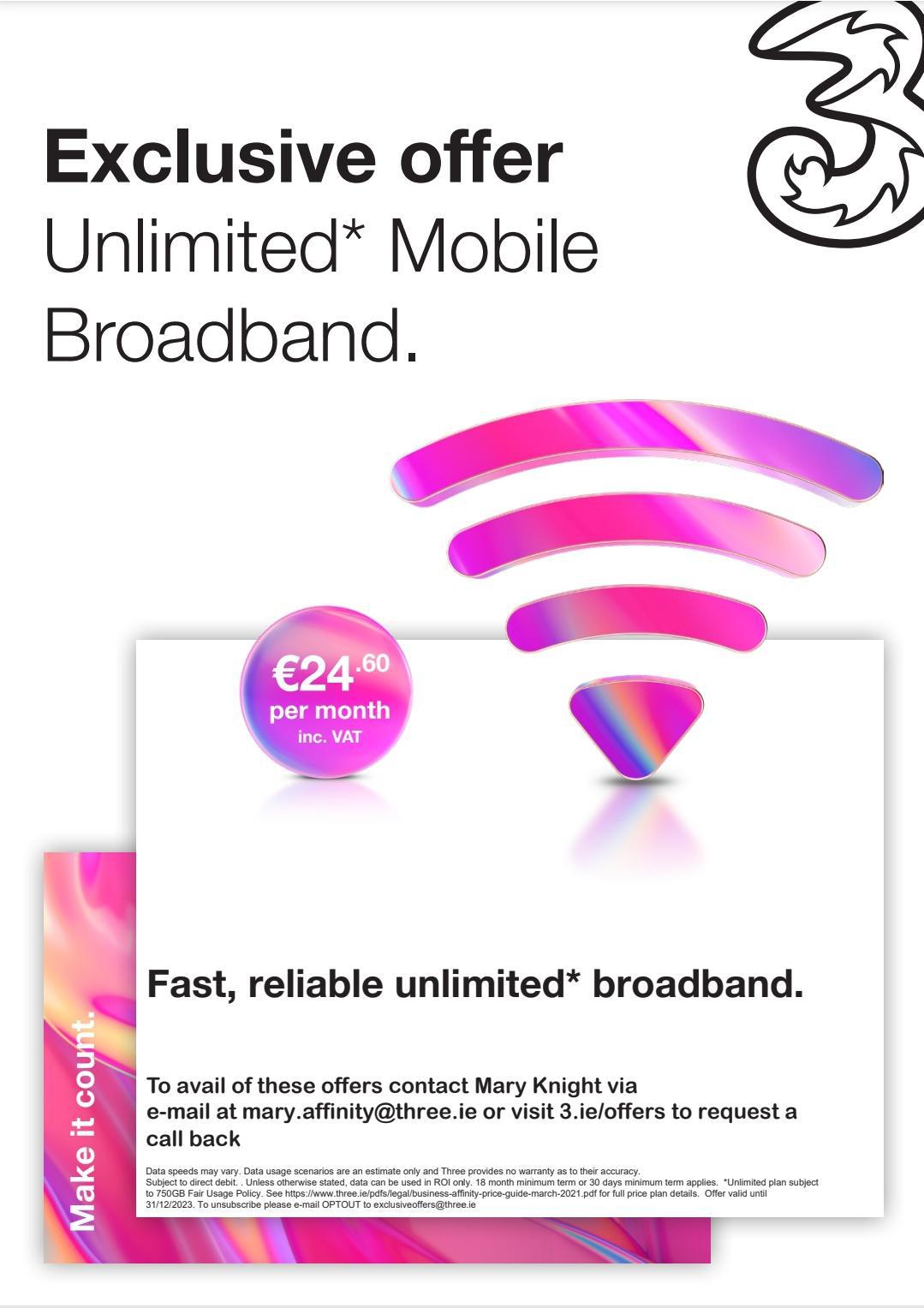 Mobile Phone & Home Broadband Offers with 3
