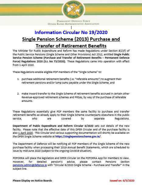 Single Pension Scheme (2013) Purchase & Transfer of retirement benefits Single Pension Scheme (2013) Purchase & Transfer of retirement benefits
