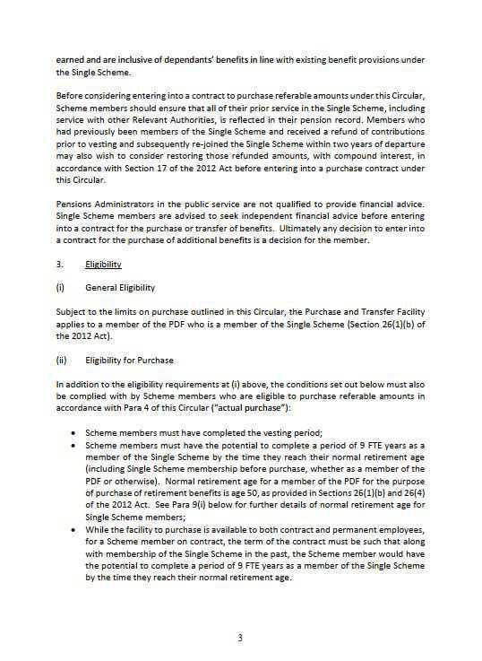 Single Pension Scheme (2013) Purchase & Transfer of retirement benefits Single Pension Scheme (2013) Purchase & Transfer of retirement benefits