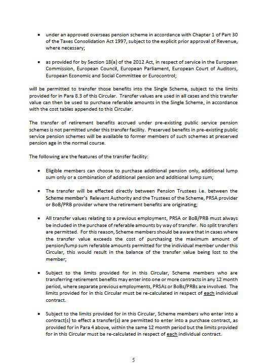 Single Pension Scheme (2013) Purchase & Transfer of retirement benefits Single Pension Scheme (2013) Purchase & Transfer of retirement benefits