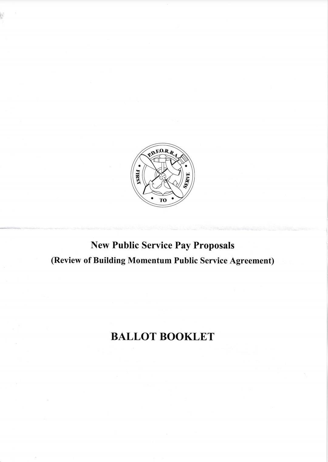 Ballot Booklet - Review of Building Momentum Public Service Agreement