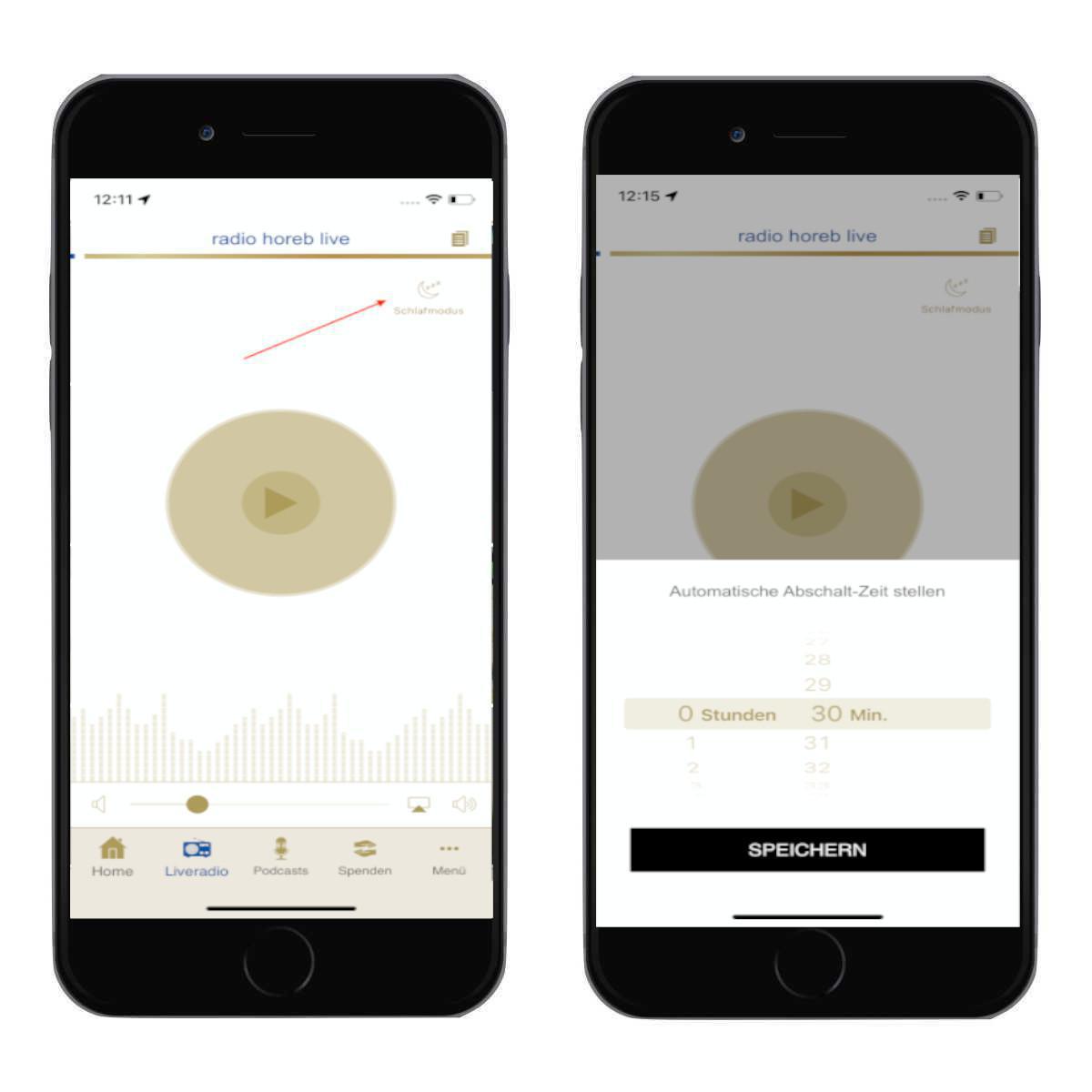 Einschlaf-Timer stellen Einschlaf-Timer stellen