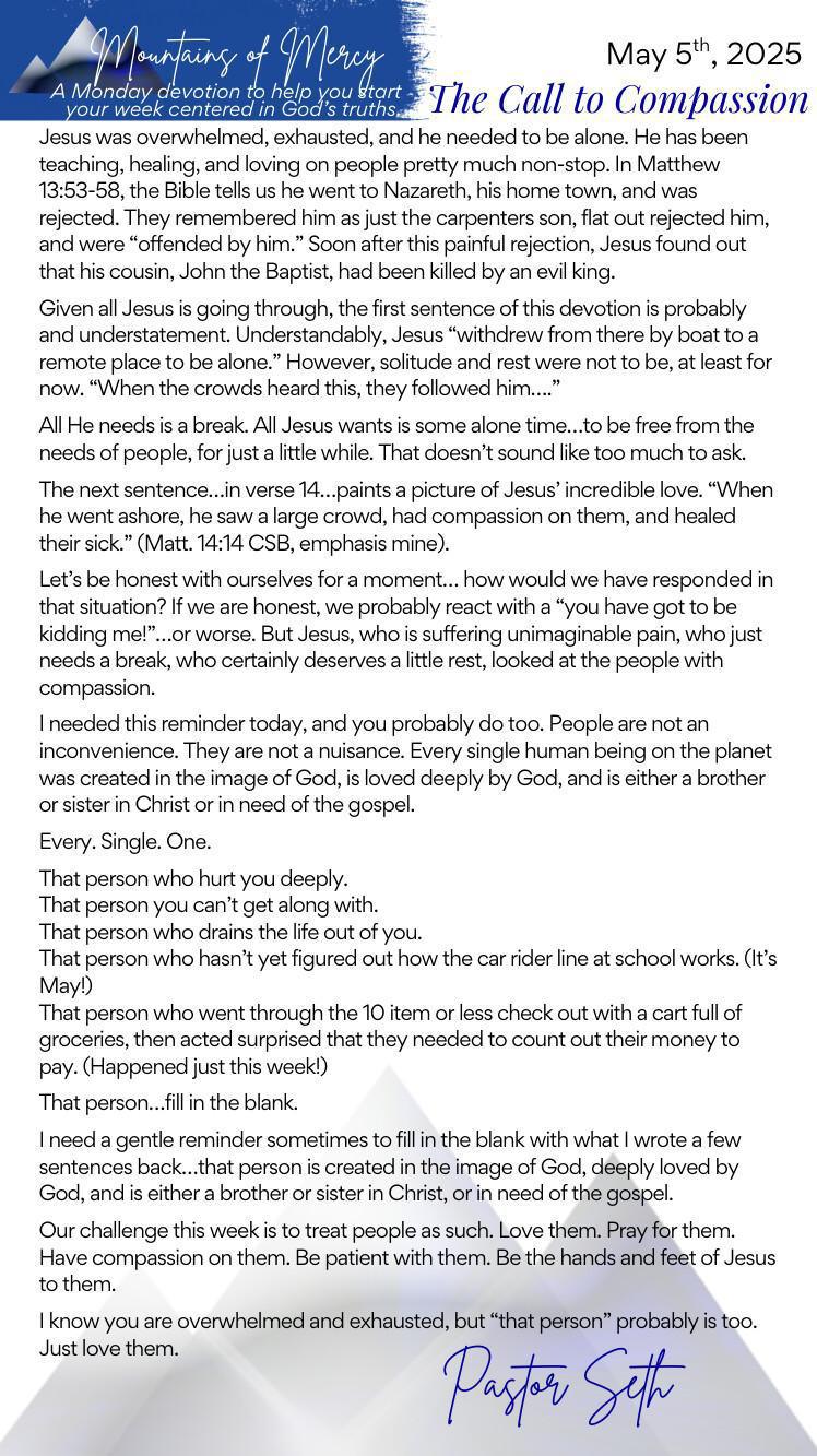 A Call to Compassion - May 5th, 2025