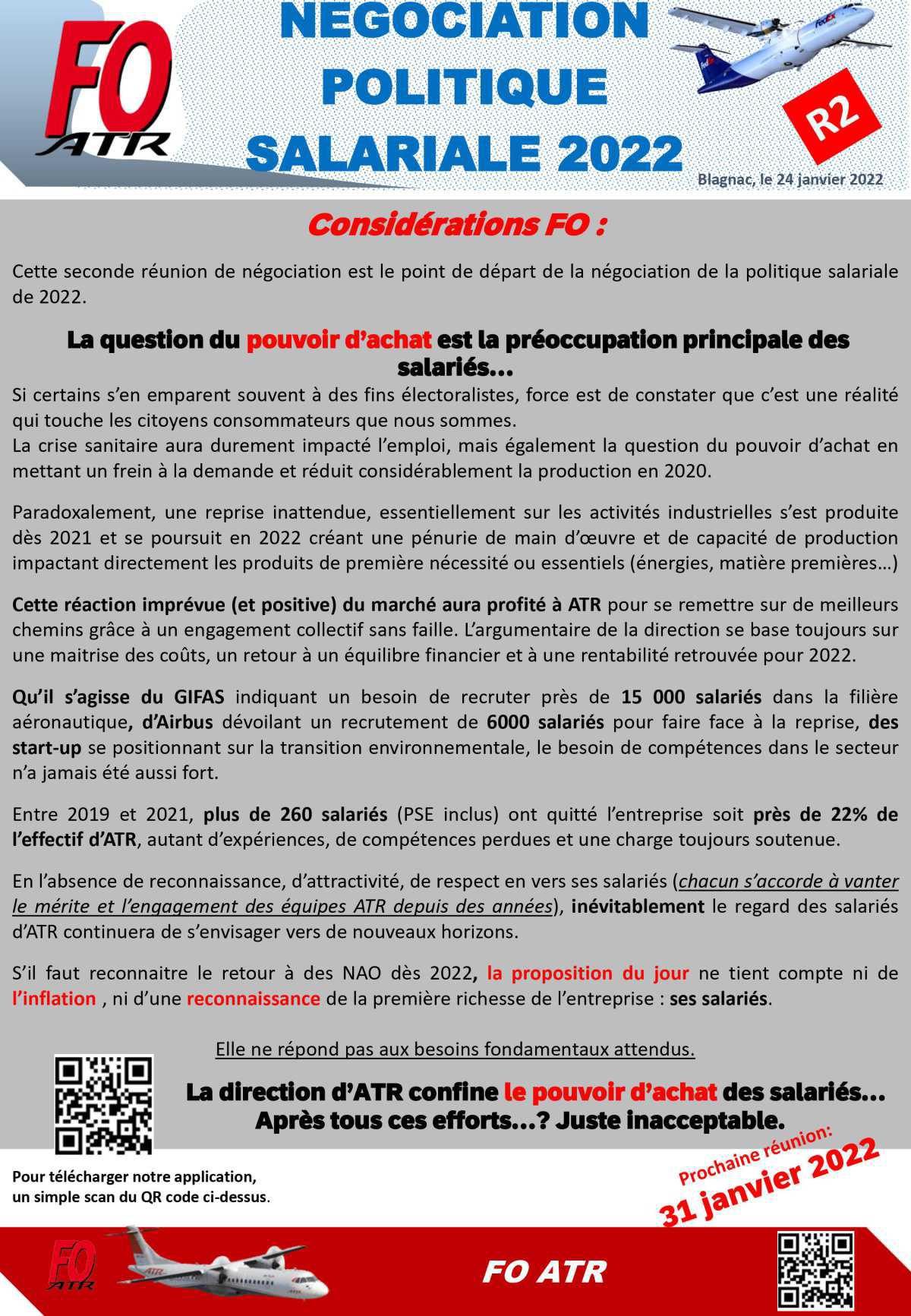 Politique Salariale 2022 : Réunion 2