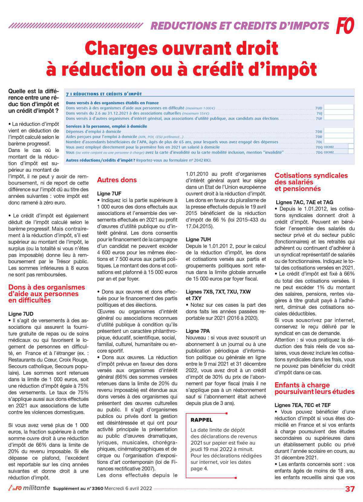 N'oubliez pas votre déclaration d'impots ! N'oubliez pas votre déclaration d'impots !