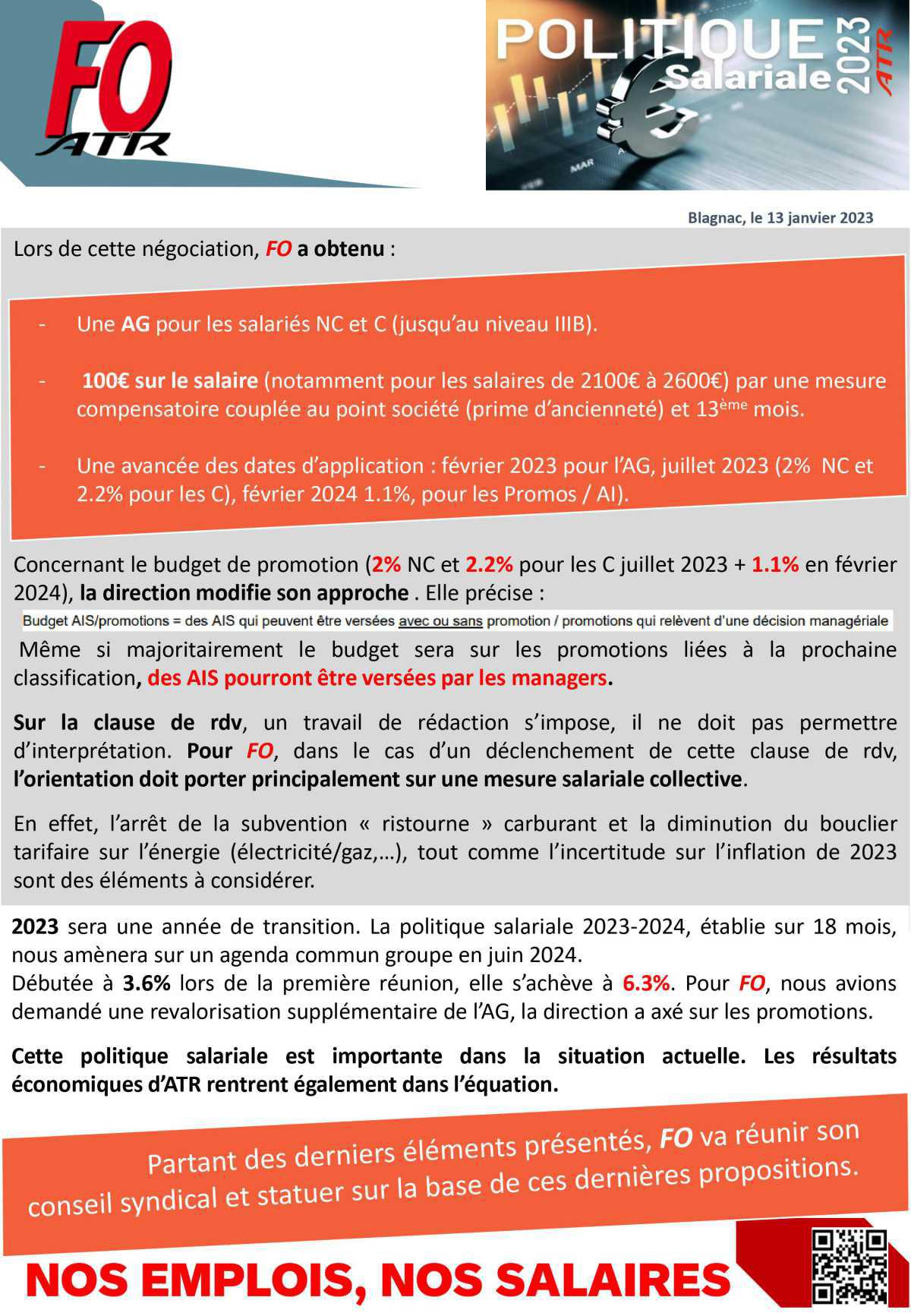 Politique salariale : 6.3% sur 18 mois