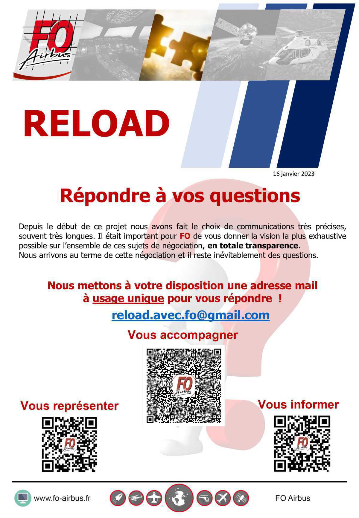 RELOAD : Répondre à vos questions ! RELOAD : Répondre à vos questions !