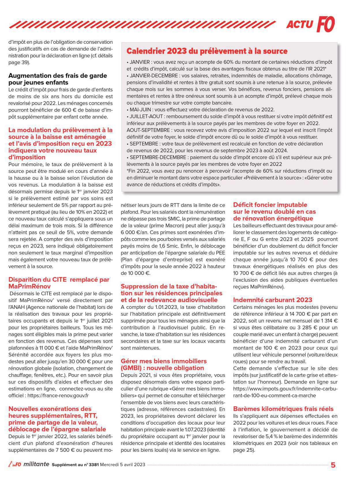 Spécial impôts 2023 Spécial impôts 2023