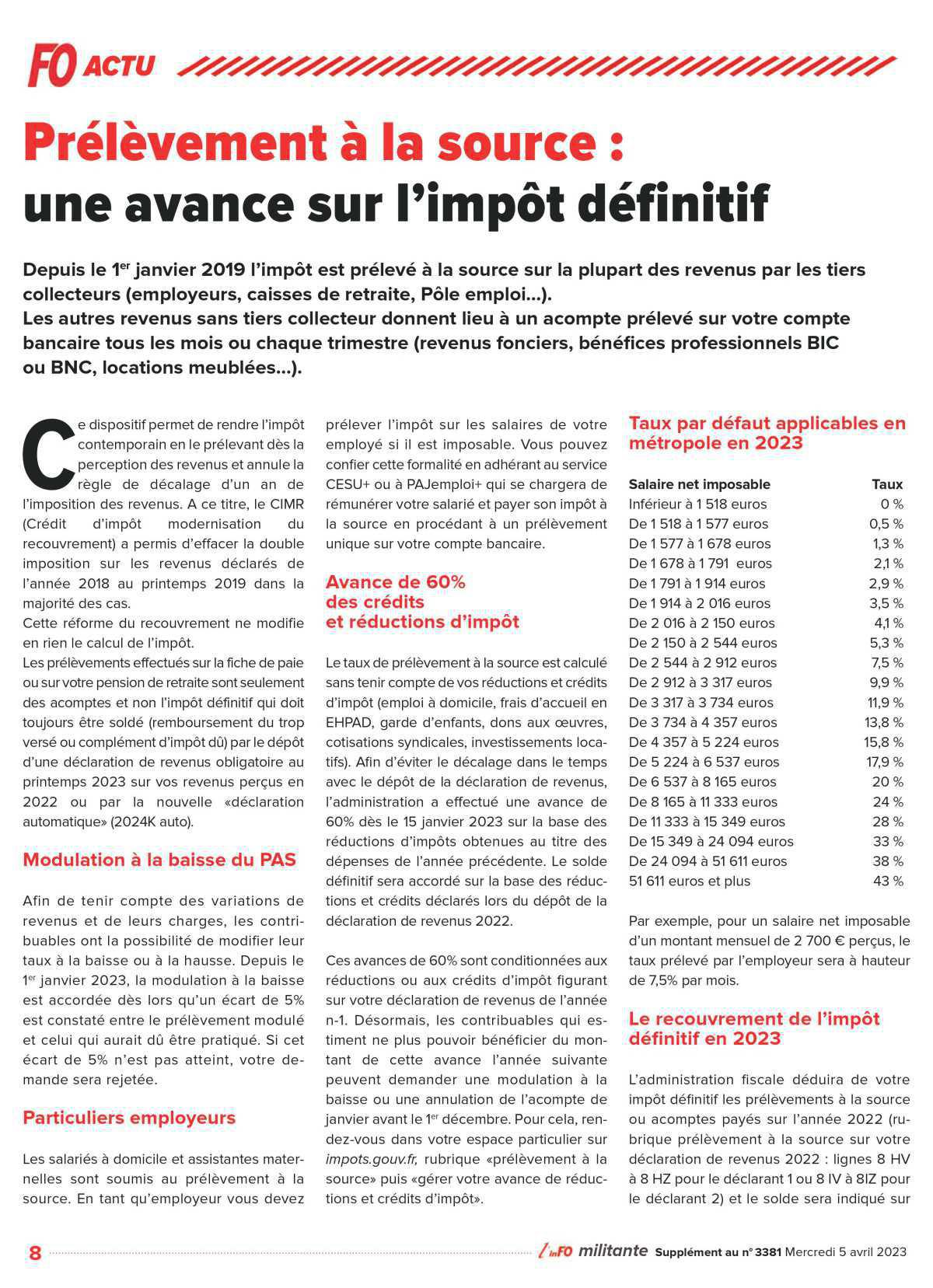 Spécial impôts 2023 Spécial impôts 2023