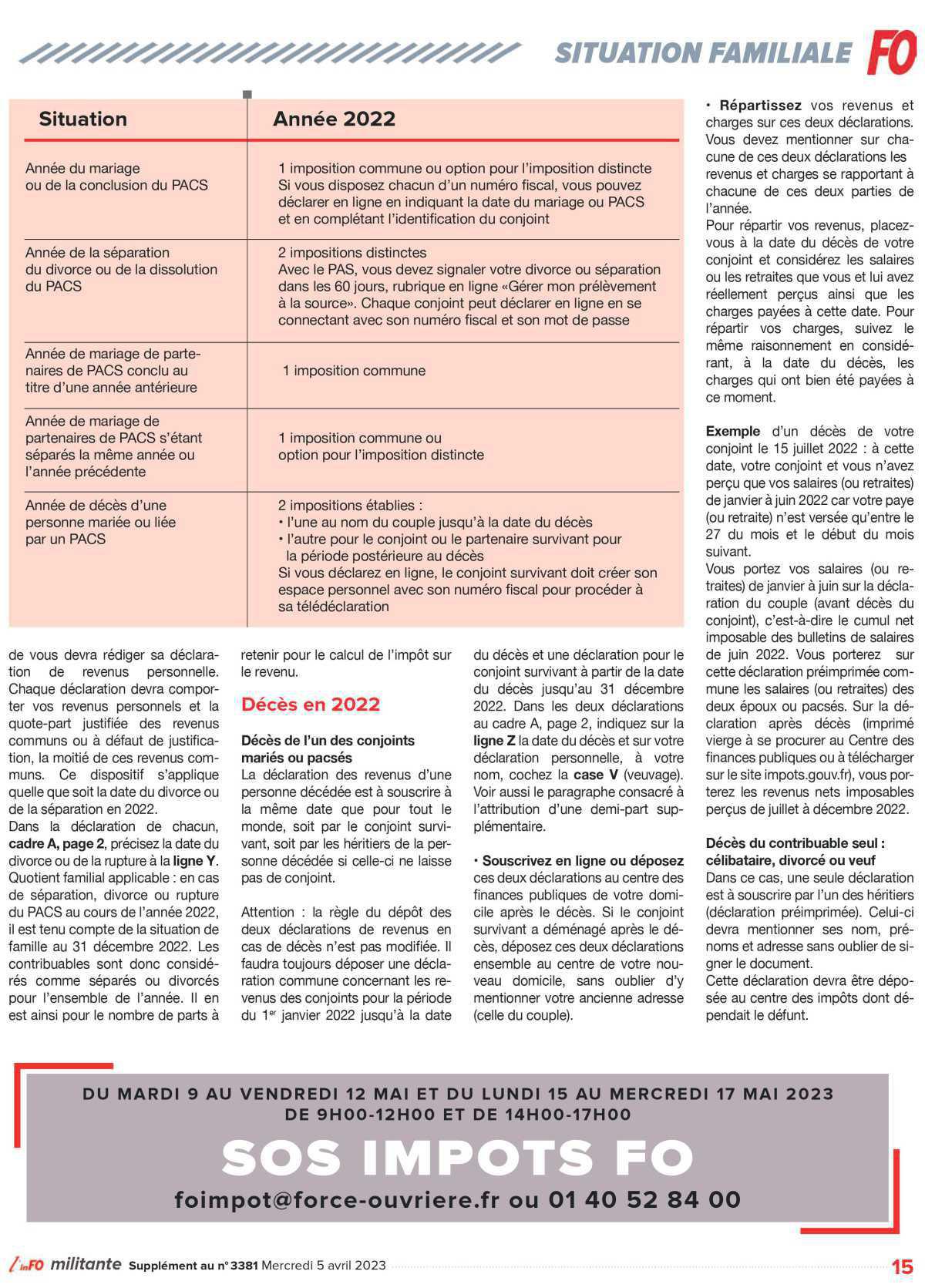 Spécial impôts 2023 Spécial impôts 2023