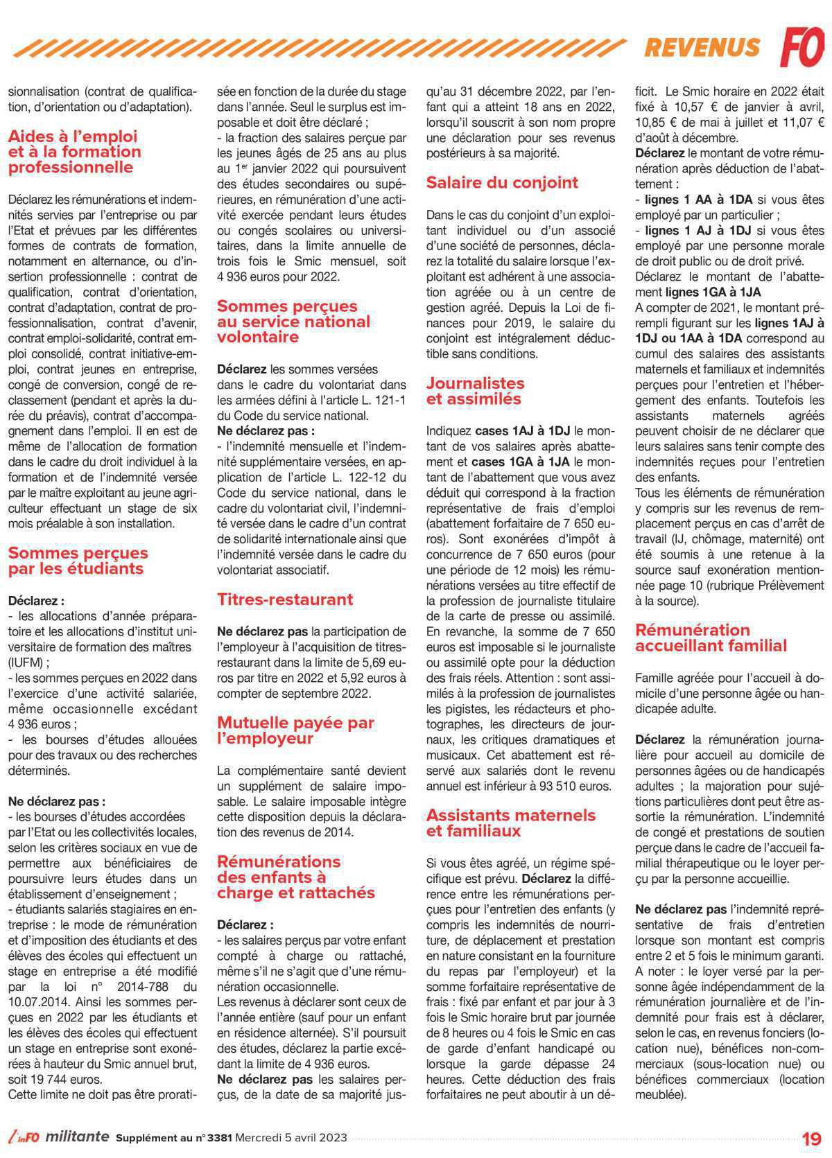 Spécial impôts 2023 Spécial impôts 2023