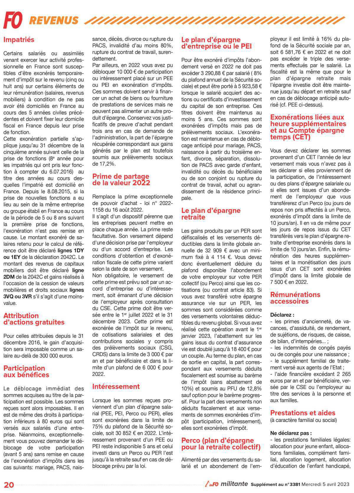 Spécial impôts 2023 Spécial impôts 2023