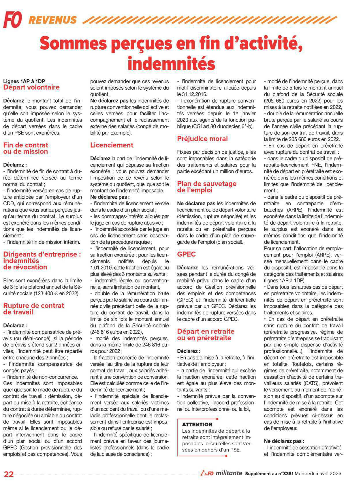 Spécial impôts 2023 Spécial impôts 2023