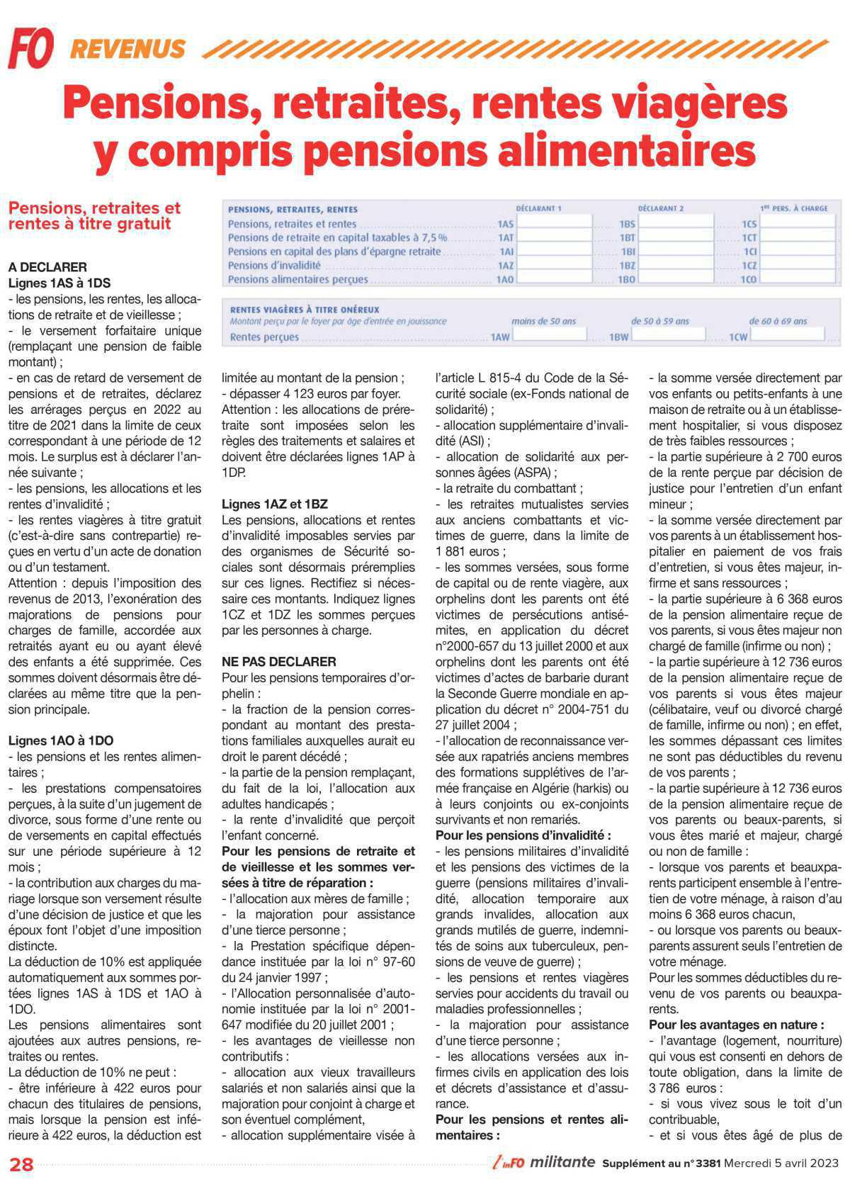 Spécial impôts 2023 Spécial impôts 2023