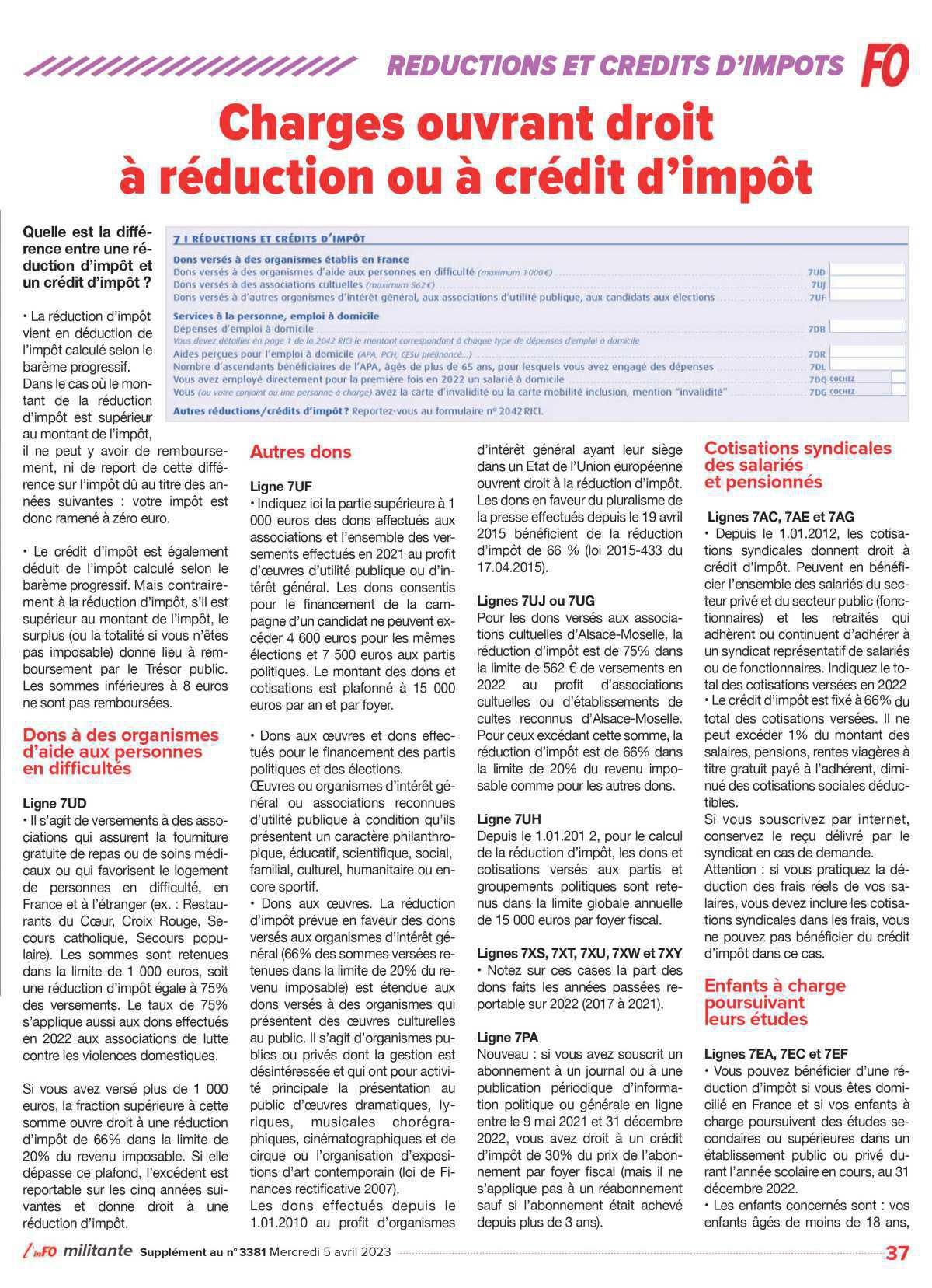 Spécial impôts 2023 Spécial impôts 2023