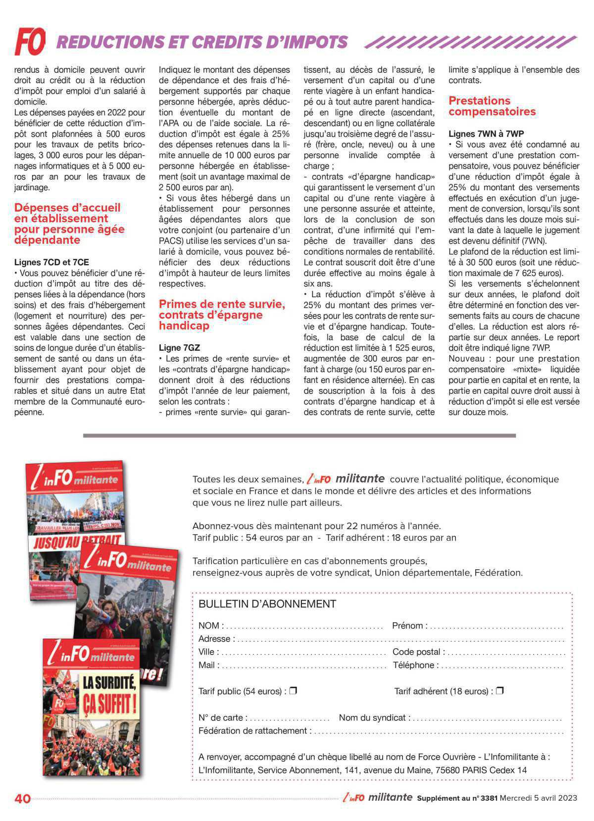 Spécial impôts 2023 Spécial impôts 2023