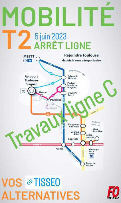 Mobilité : arrêt de la ligne T2 le 5 juin 2023 Mobilité : arrêt de la ligne T2 le 5 juin 2023
