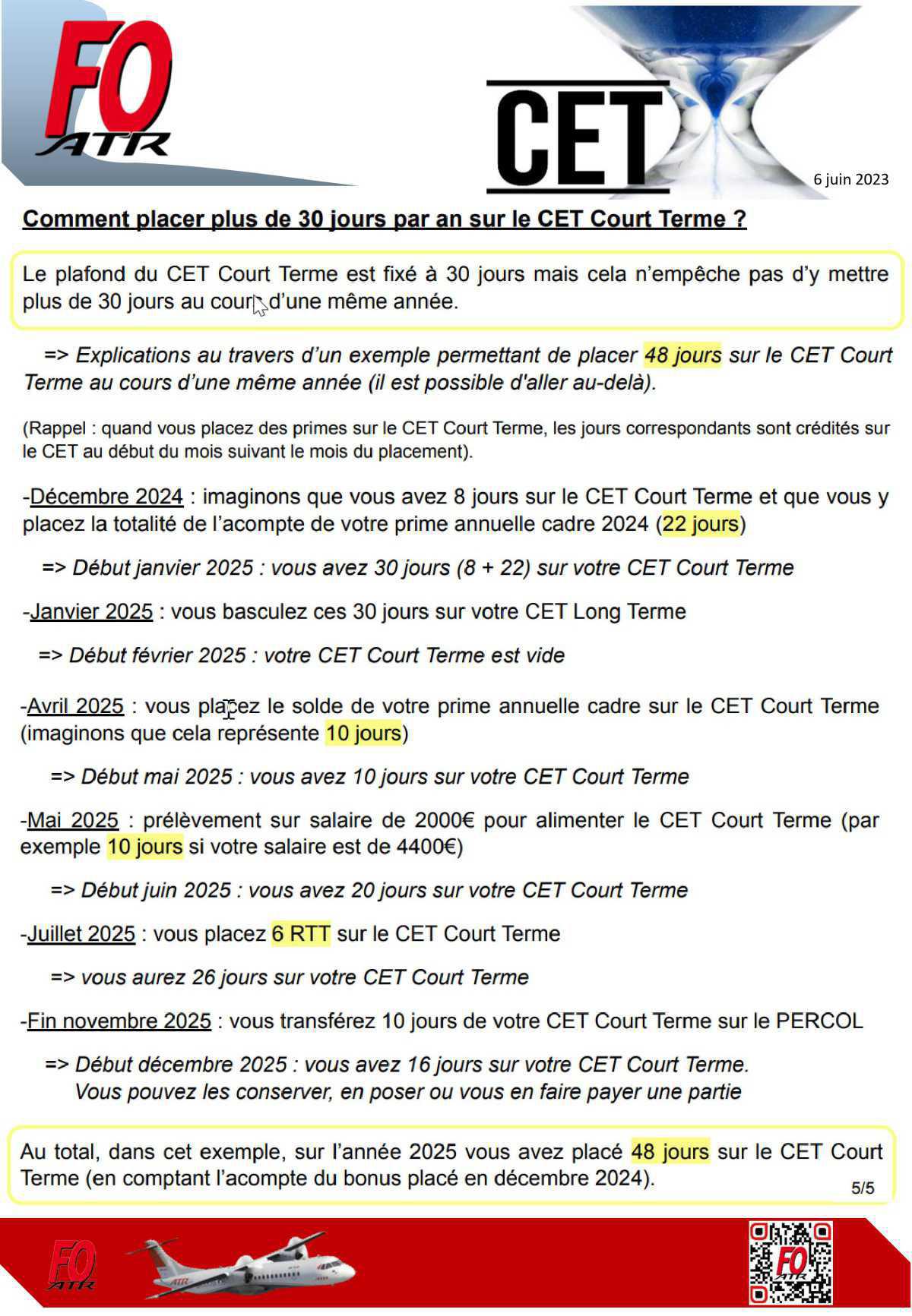 Une semaine, une info : Compte Epargne Temps (CET/TSA) FR/EN