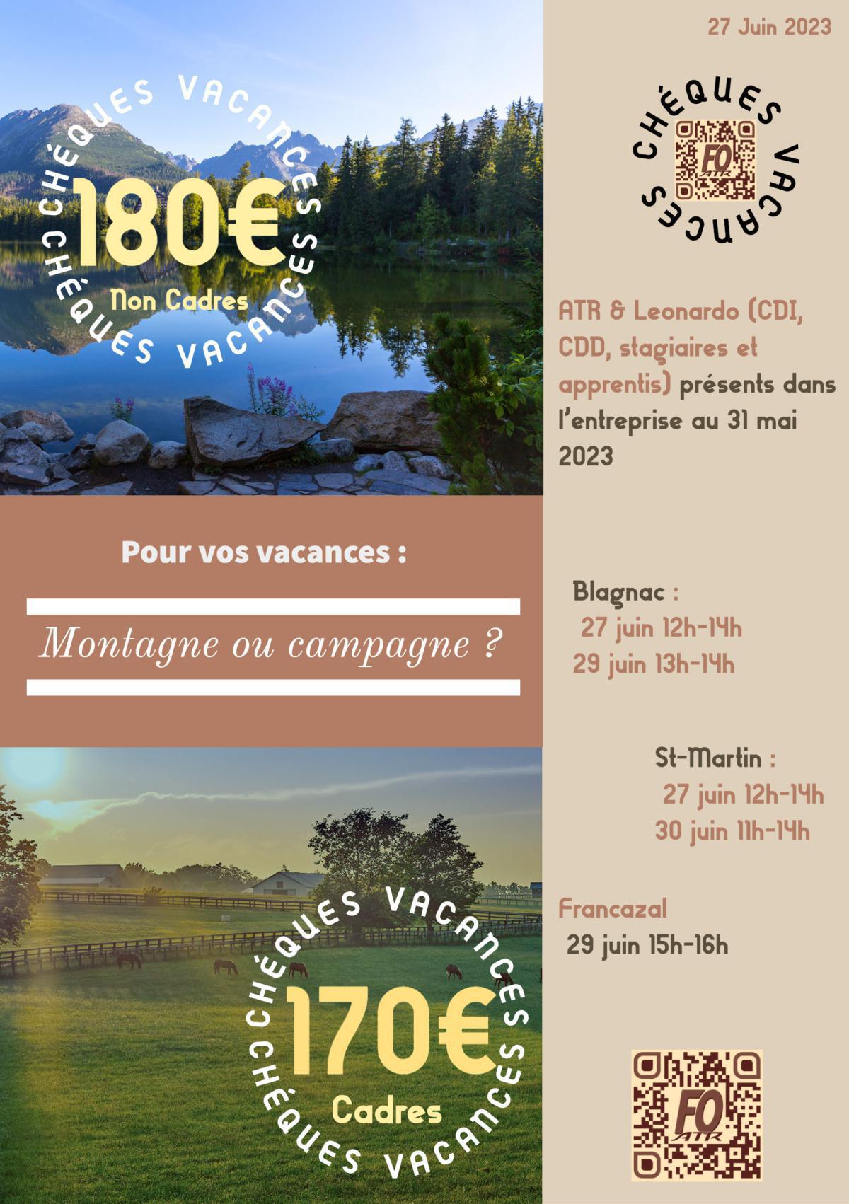 Campagne/Campaign: Chéques Vacances : FO l'encourage et la soutient depuis 2015 !
