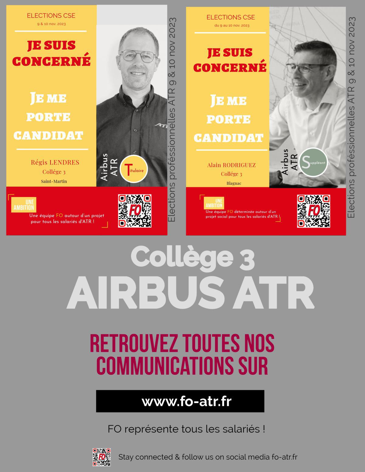 J-3 : Airbus ATR, vos candidat(e)s FO (collège 2 & 3)