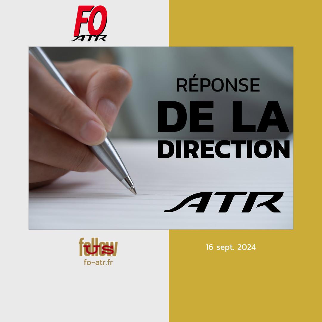 Réponse de la Direction ATR