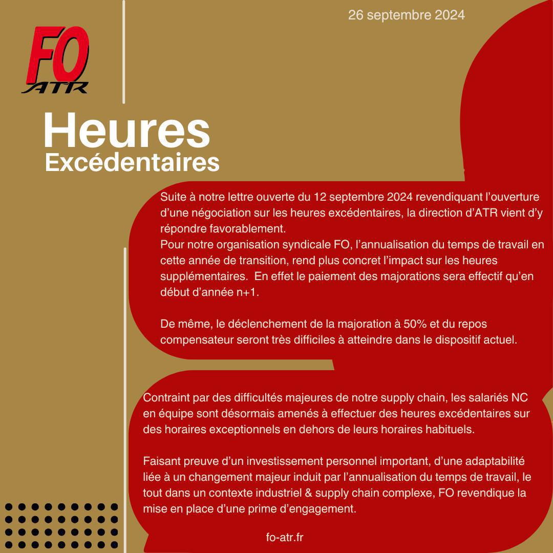 Heures excédentaires, FO signe l'accord sur la prime d'engagement ! Heures excédentaires, FO signe l'accord sur la prime d'engagement !