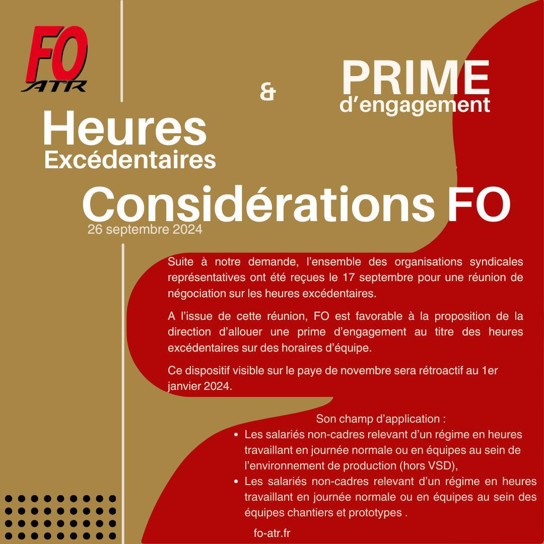 Heures excédentaires, FO signe l'accord sur la prime d'engagement !