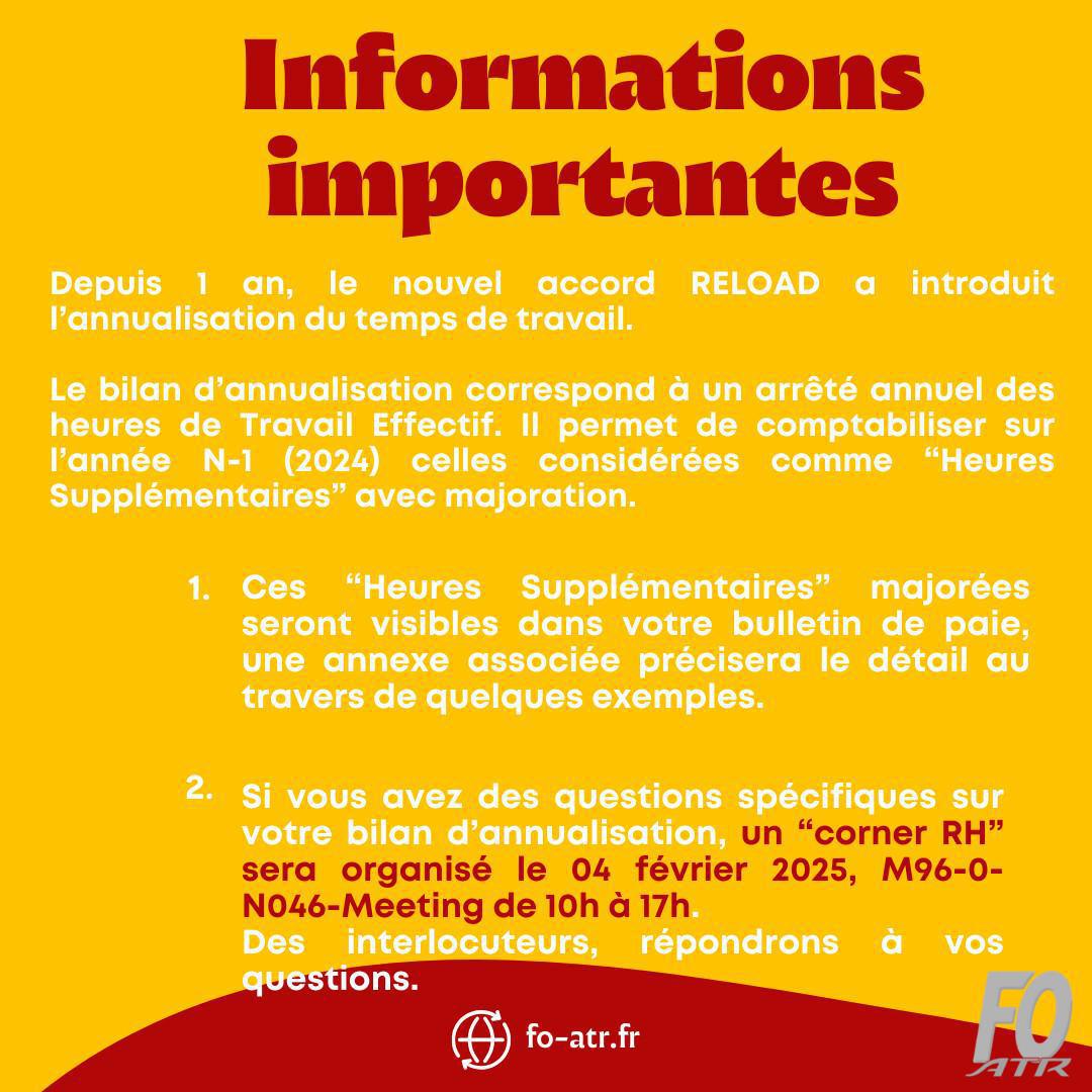 Bilan annualisation, heures excédentaires et prime d'engagement 