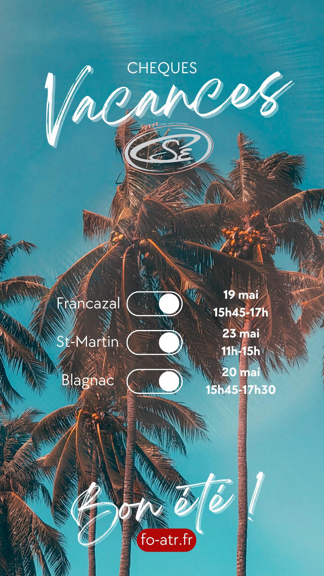 Date de distribution de vos Chéques Vacances (by CSE!)