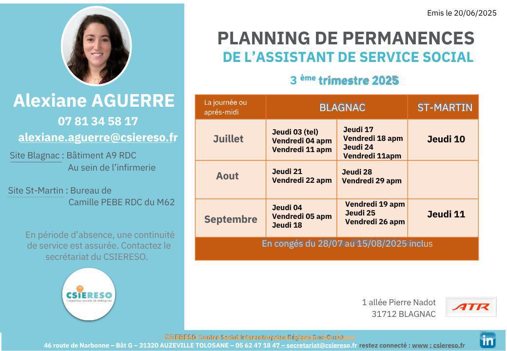 Permancence Assistante Sociale 3éme Trimestre