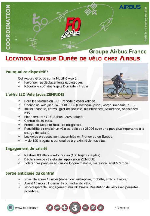 Dispositif Location Longue Durée de vélo dans le groupe Airbus