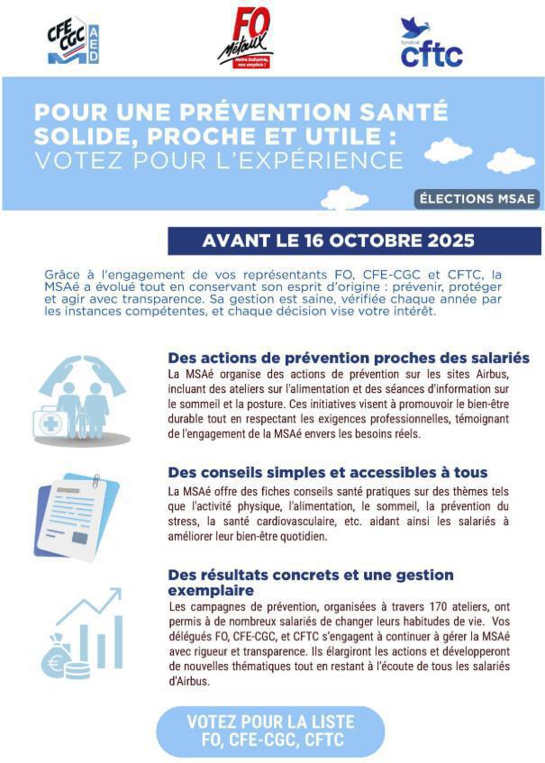Jusqu'au 16 octobre 2025 : votez aux élections MSAé!