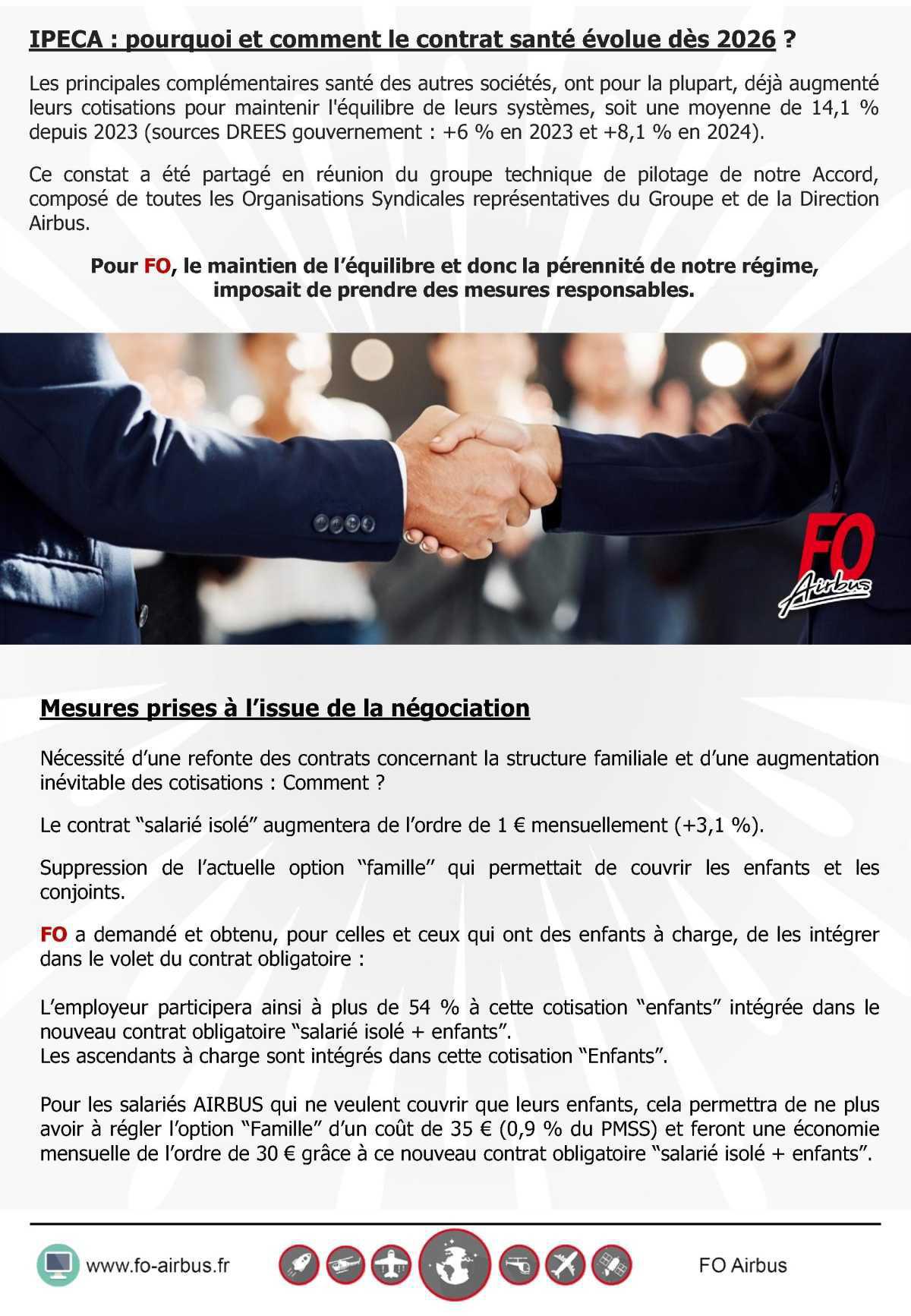 IPECA : Avenant au contrat santé/prévoyance Airbus