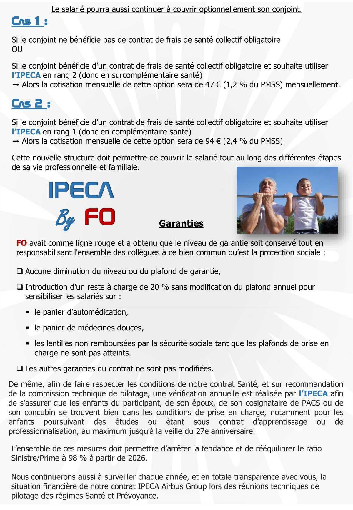 IPECA : Avenant au contrat santé/prévoyance Airbus