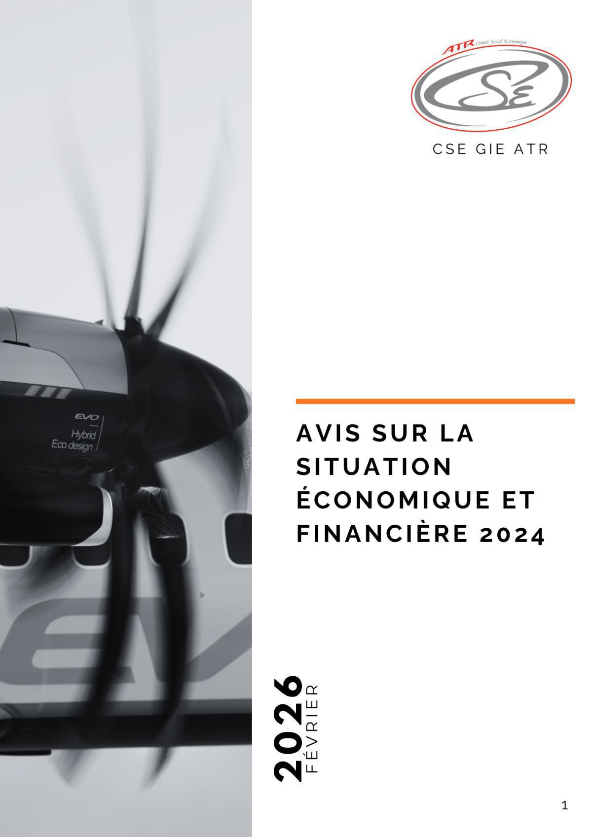 Déclaration intersyndicale Expertise Economique et financière 2024 et avis de la commission économique d'ATR.