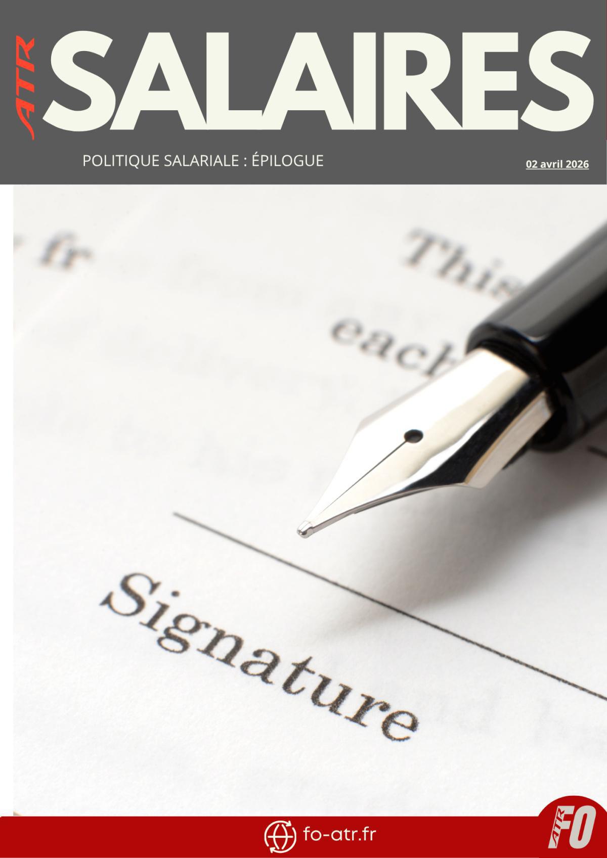 FO signe l'accord de Politique Salariale.