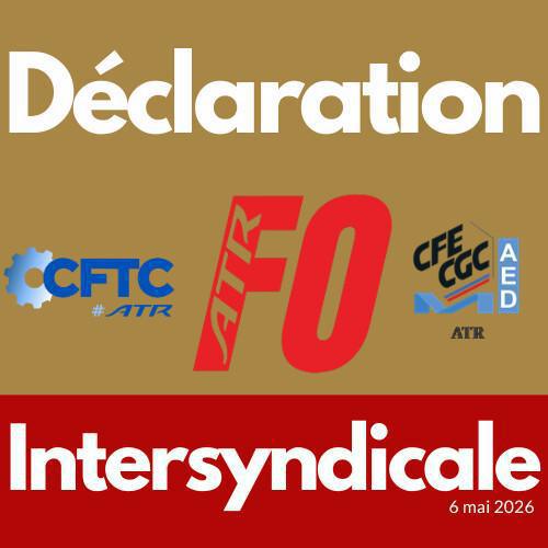 Prime de participation versée en 2026 (exercice 2025) Déclaration intersyndicale ATR