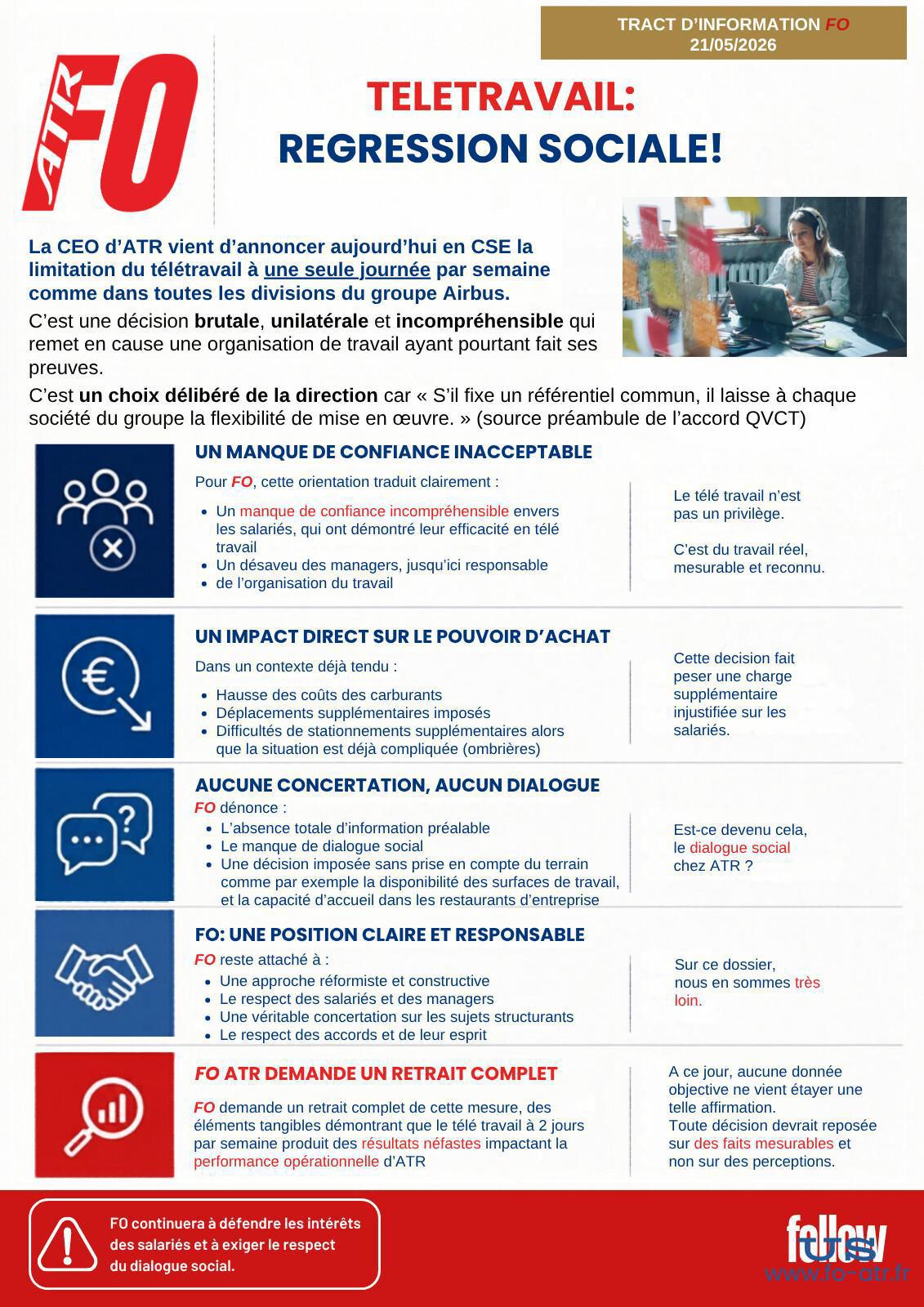 Télétravail ATR : Régression Sociale & Sociétale !