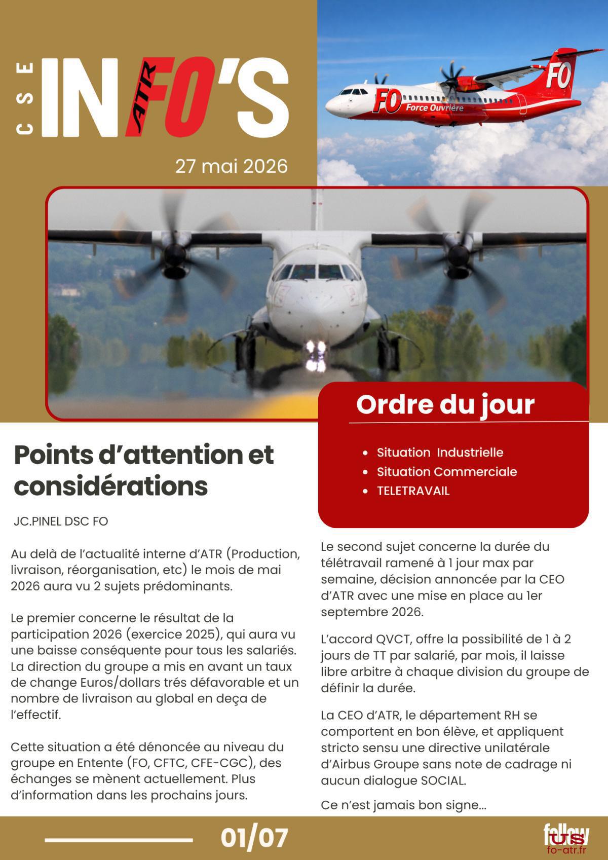 Synthèse CSE mai 2026, déclaration et commentaires sur le Télétravail