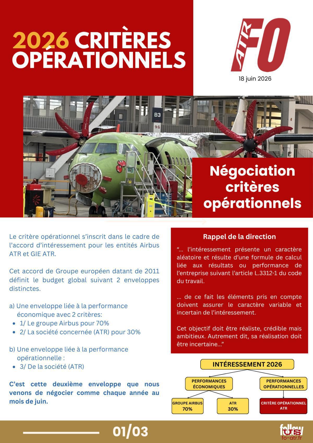 Critères Opérationnels 2026 : FO signe l'accord.