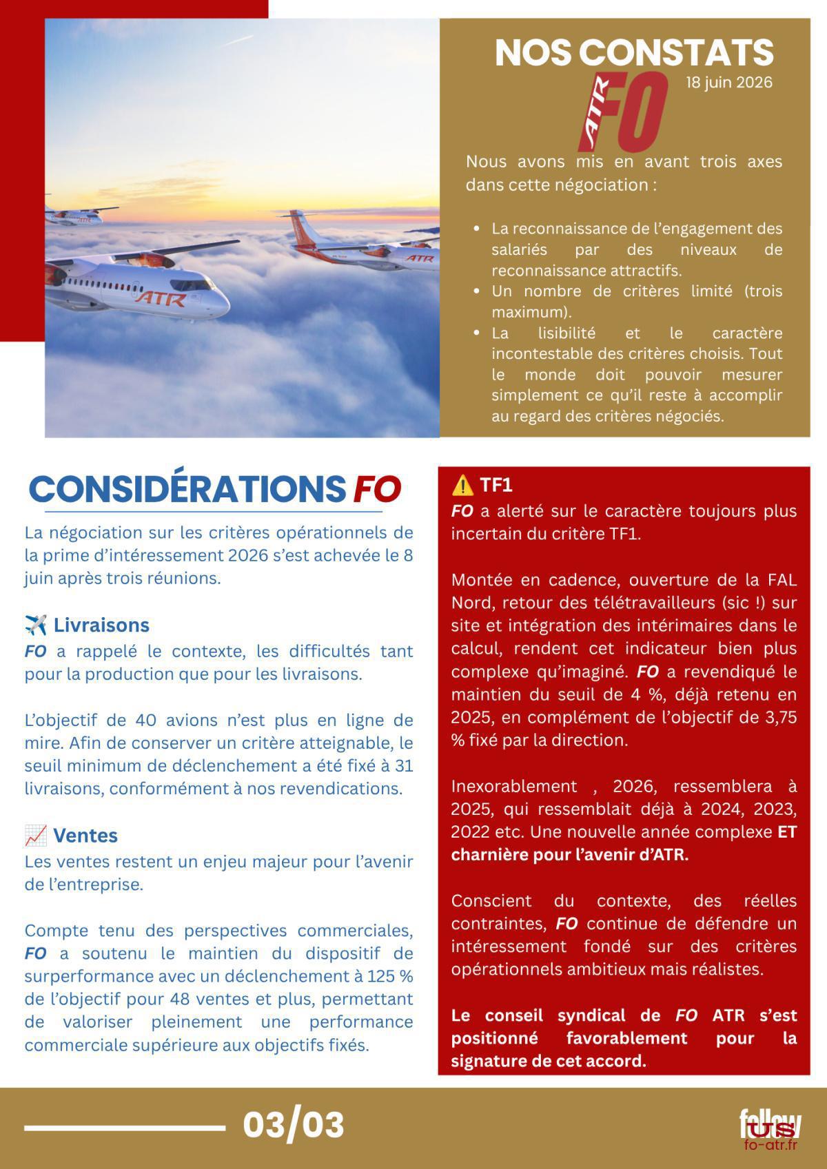 Critères Opérationnels 2026 : FO signe l'accord.