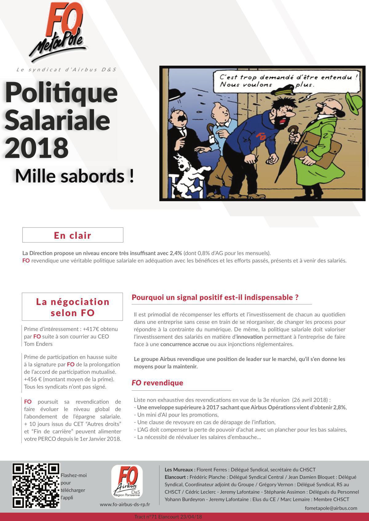 Politique Salariale 2018 : Mille sabords ! Politique Salariale 2018 : Mille sabords !
