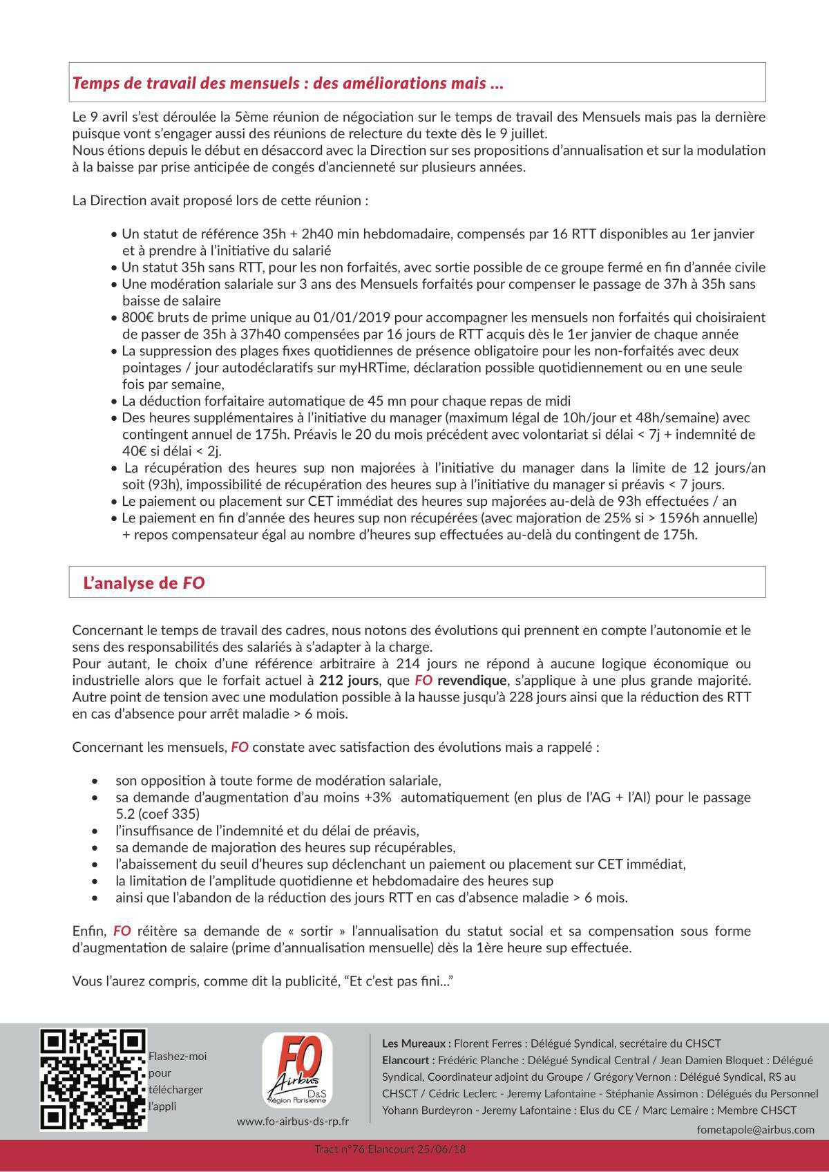 Négociation : Temps de travail des cadres et des mensuels Négociation : Temps de travail des cadres et des mensuels