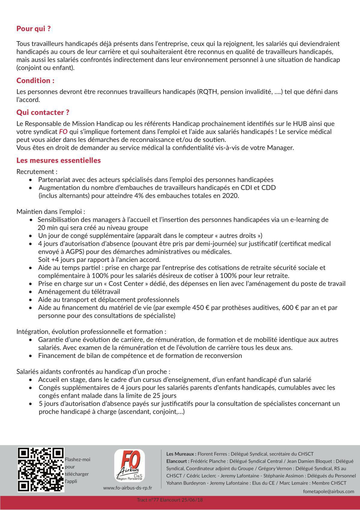 Accord, Handicap FO signe Accord, Handicap FO signe