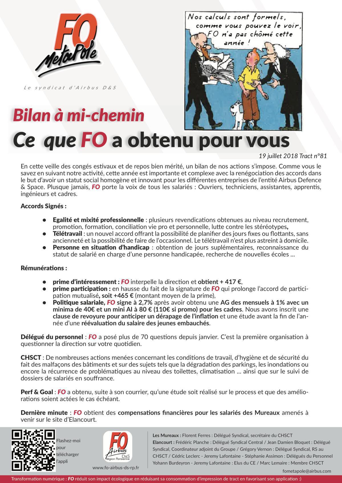 Ce que FO a obtenu pour vous.